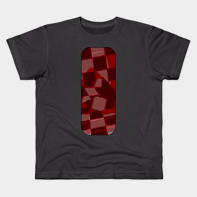 Mirror Cube in Checkered Checkered Room - Red Kids T-Shirt by Zeroeroroo